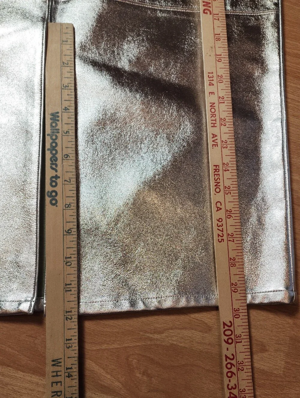 NWT Macy's INC Silver Metallic Faux Leather Front Slit Pencil Midi Skirt Size 12